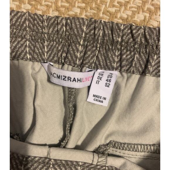Isaac Mizrahi Live Crop Dress Pants Gray Sz 16 Elastic Back Waist Business Wear - Picture 3 of 4